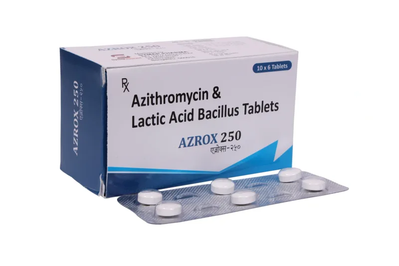 Azrox 250 Tab – Azithromycin 250 mg + Lactic Acid Bacillus 60million Spores