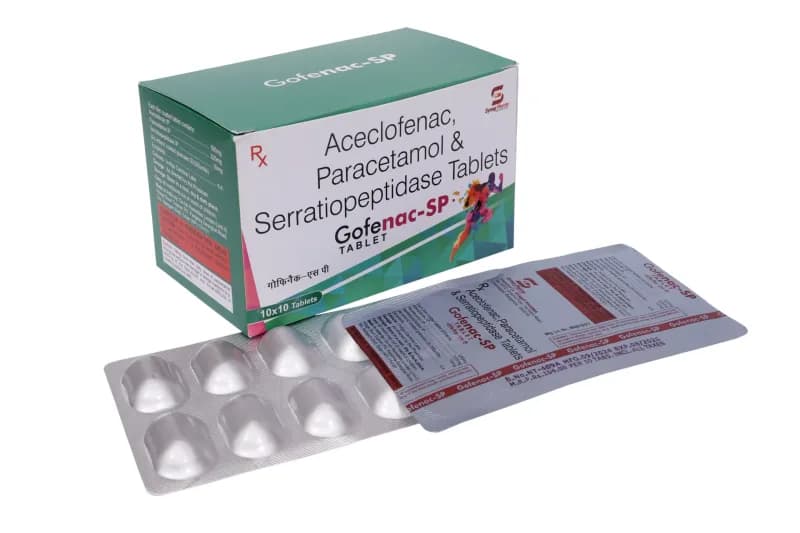 Gofenac SP Tab – Aceclofenac 100mg + Paracetamol 325mg + Serratiopeptidase 10mg