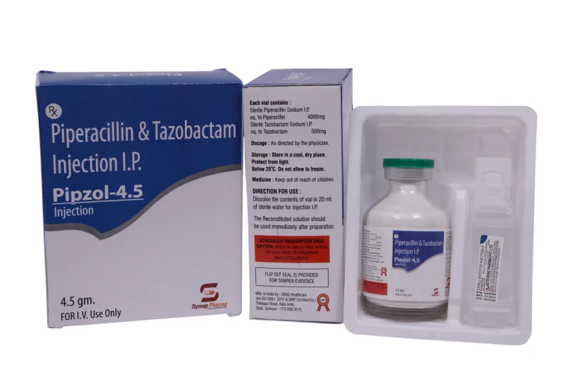 Pipzol 4.5 Inj – Sterile Piperacillin Sodium I.P EQ. To Piperacillin 4000mg + Sterile Tazobactam Sodium I.P EQ To Tazobactam 500mg