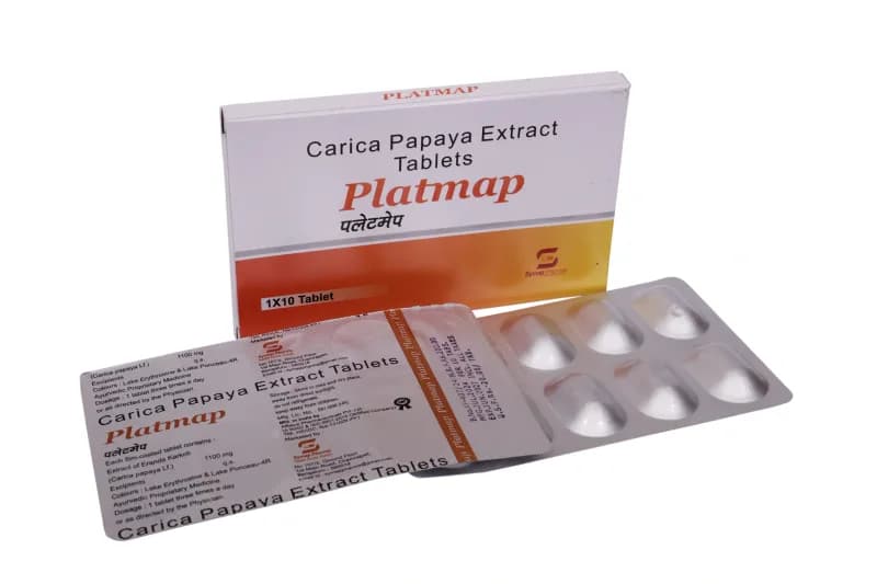 platmap –
\n
\n<strong>Carica papaya extract tablet is used to improve platelet count and support immune function during viral infections like dengue.</strong>