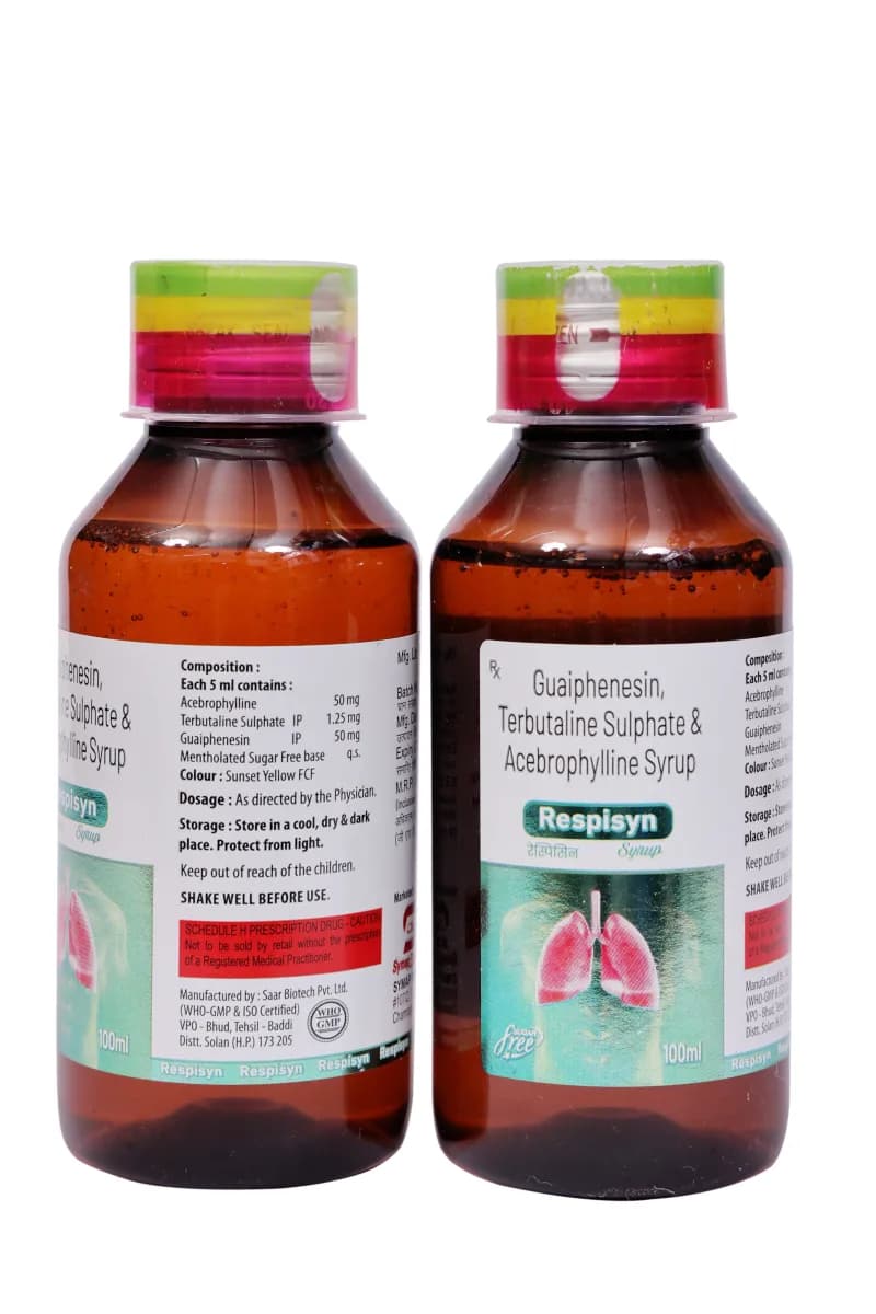 Respisyn Syrup – Acebrophylline 50mg + Terbutaline Sulphate 1.25mg + Guiaphenesin 50mg
